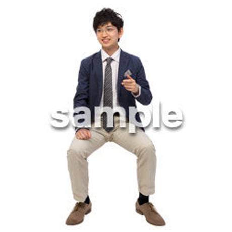 Cutout People　座る　男性　LL_096