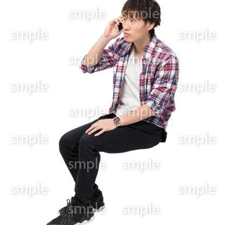 Cutout People　座る　男性　LL_422