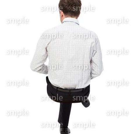 Cutout People　座る　外国人男性　LL_585