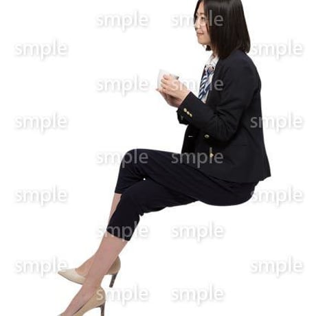 Cutout People　座る女性　KK_009