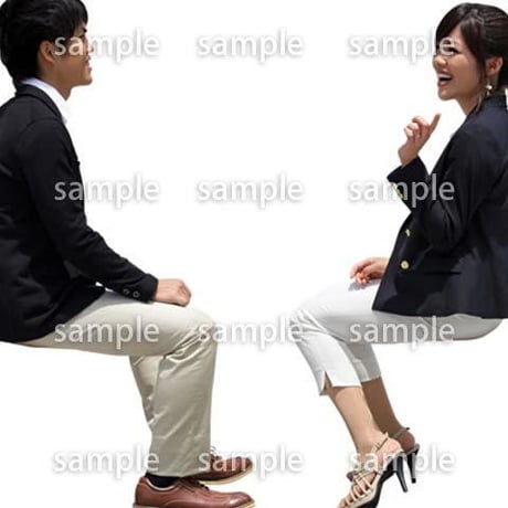 人物切抜き素材　座る人Ⅱ編　Q_008