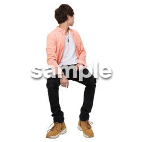 Cutout People　座る　男性　LL_431