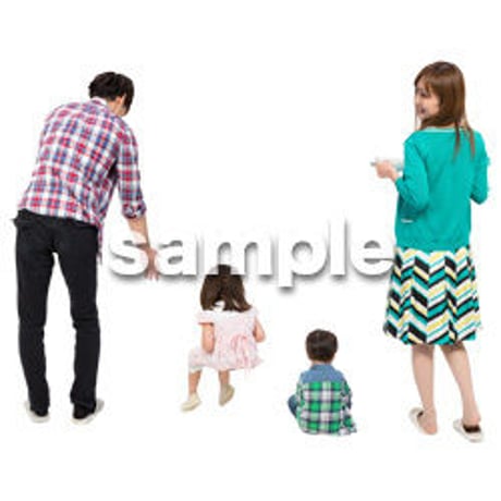 Cutout People　4人家族　II_350