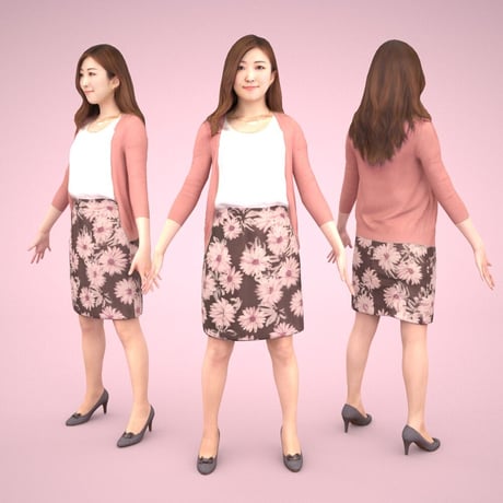 3D人モデルAポーズ　054_Mao