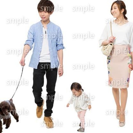 Cutout People　犬の散歩　II_451