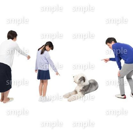 Cutout People　犬の散歩　II_494