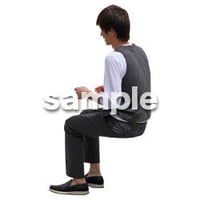人物切抜き素材　座る人Ⅱ編　Q_539