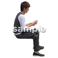 人物切抜き素材　座る人Ⅱ編　Q_538