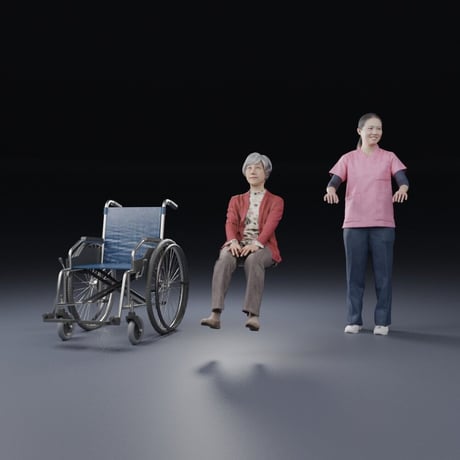 3D人物素材  [Posed] 介護セット　Nursing_01