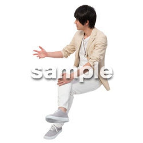 Cutout People　座る　男性　LL_302