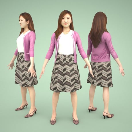3D人モデルAポーズ　058_Mao