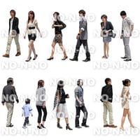 人物切抜きセット☆モノトーンファッション　1_set059