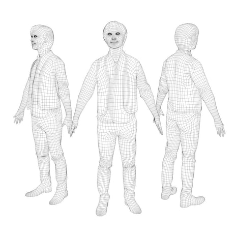 3D人モデルAポーズ　070_Syun