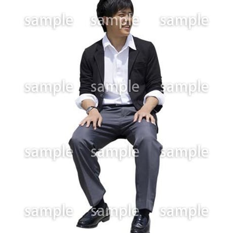 人物切抜き素材　座る人Ⅱ編　Q_409