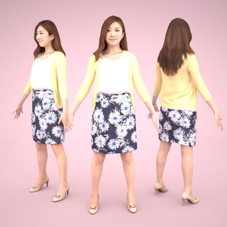 3D人モデルAポーズ　054_Mao