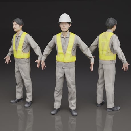 3D人モデルAポーズ　136_Hiro
