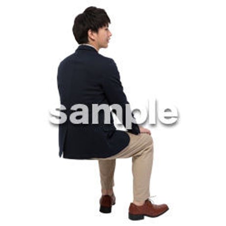 Cutout People　座る　男性　LL_065