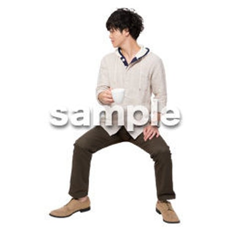 Cutout People　座る　男性　LL_361