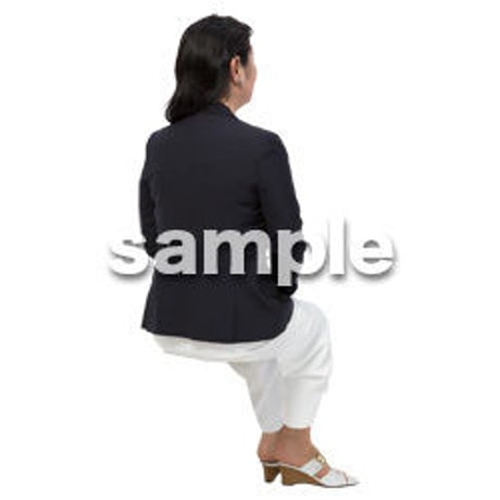 Cutout People　座る女性　KK_414