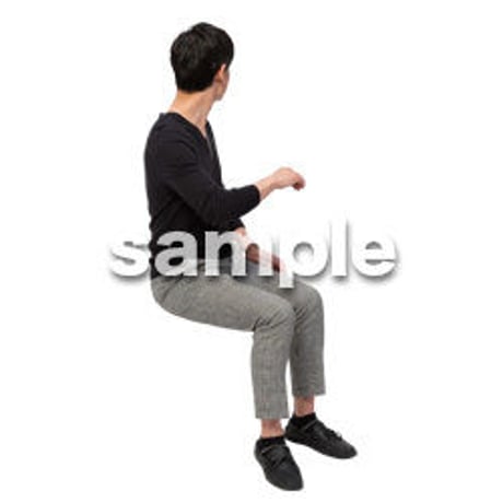 Cutout People　座る　男性　LL_183