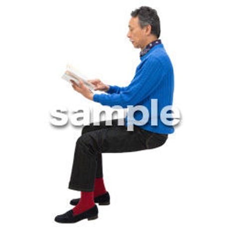 Cutout People　座る　男性　LL_519