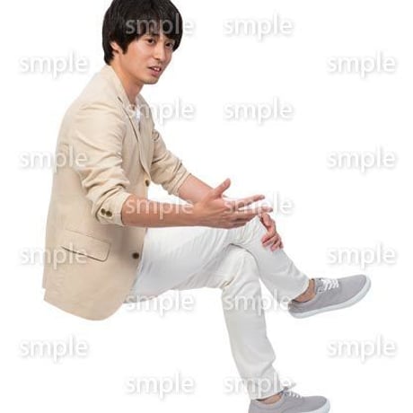 Cutout People　座る　男性　LL_304