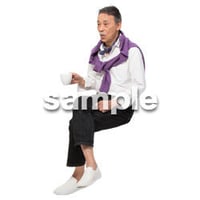 Cutout People　座る　男性　LL_507
