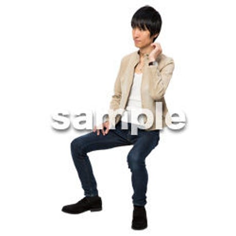 Cutout People　座る　男性　LL_312