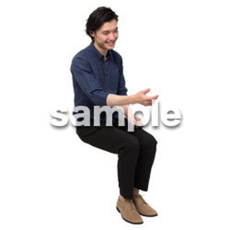 Cutout People　座る　男性　LL_217