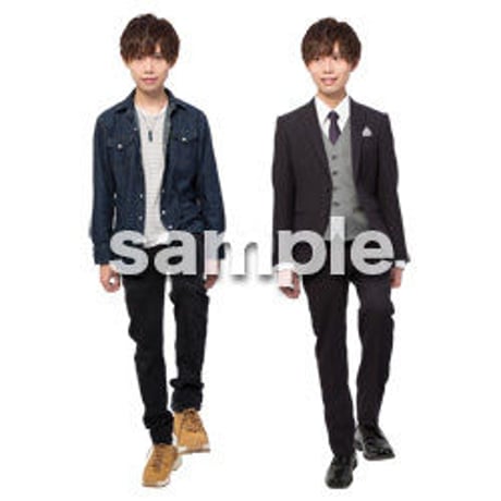 Cutout People　階段を上る動作　JJ_446