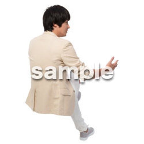 Cutout People　座る　男性　LL_305