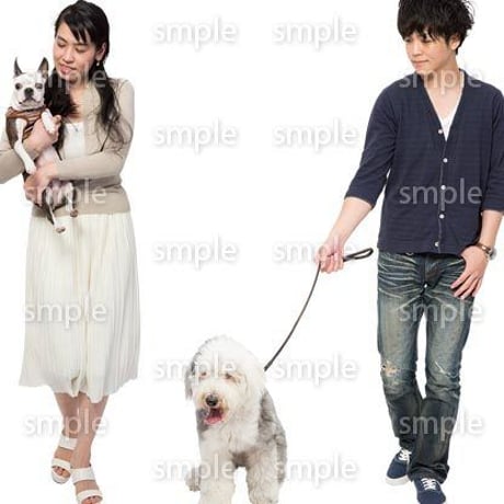 Cutout People　犬の散歩　II_476