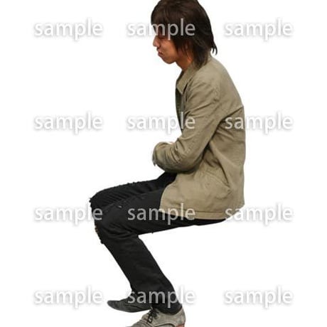 人物切抜き素材　座る人編　H_255