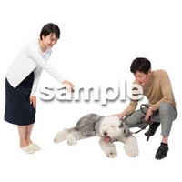 Cutout People　犬の散歩　II_489