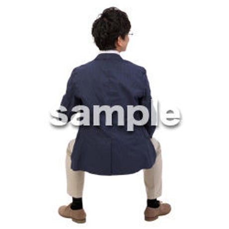 Cutout People　座る　男性　LL_100