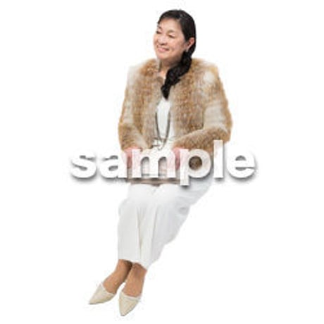 Cutout People　座る女性　KK_432