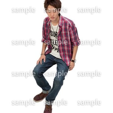 Cutout People　鳥瞰　座る男性 　FF_436