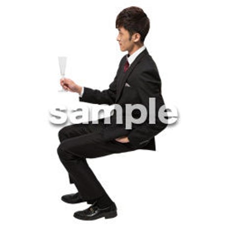 Cutout People　座る　男性　LL_038