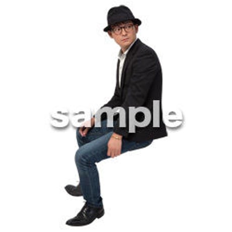Cutout People　座る　男性　LL_158