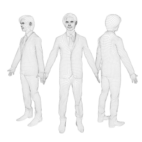 3D人モデルAポーズ　064_Syun