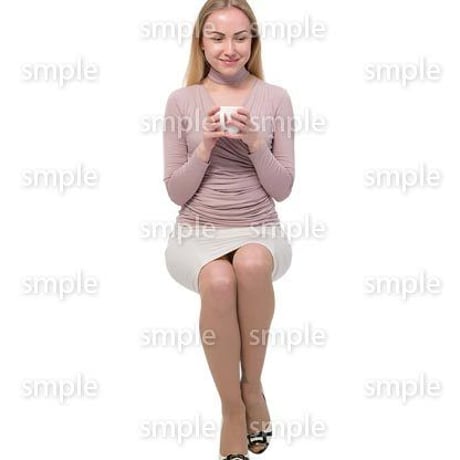 Cutout People　座る　外国人　KK_541