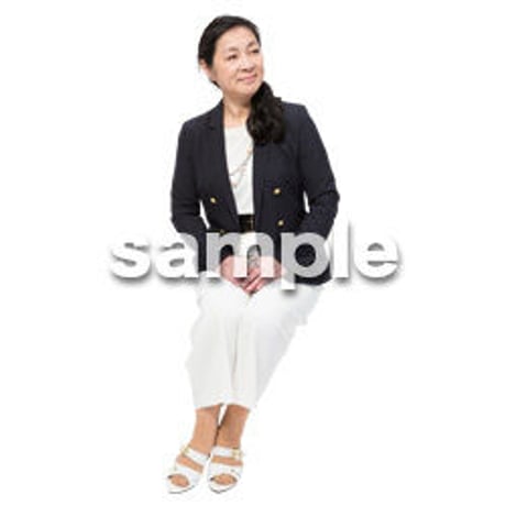 Cutout People　座る女性　KK_411