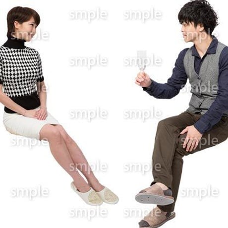 Cutout People　アットホーム　座る　II_402