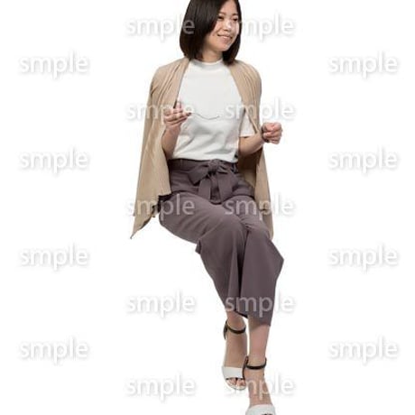 Cutout People　座る女性　KK_226
