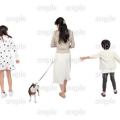 Cutout People　犬の散歩　II_460