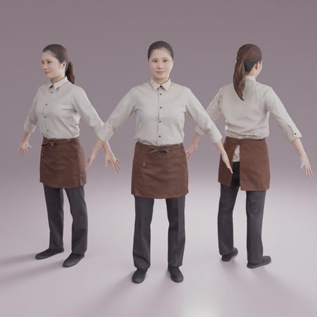3D人モデルAポーズ　178_Sara