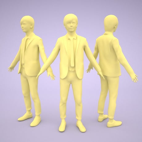 3D人モデルAポーズ　084_Ren