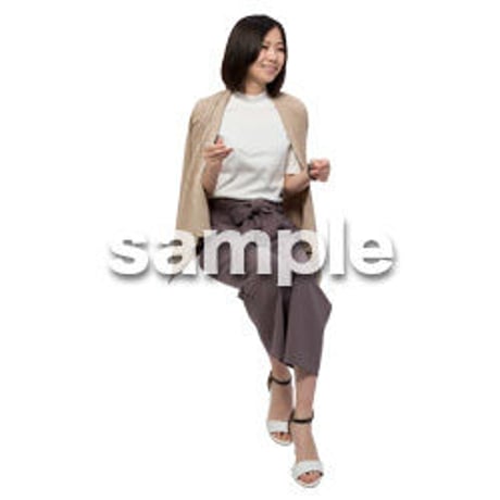 Cutout People　座る女性　KK_226