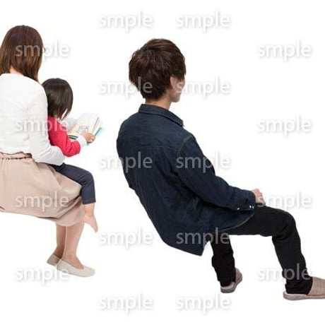 Cutout People　アットホーム　座る　II_364