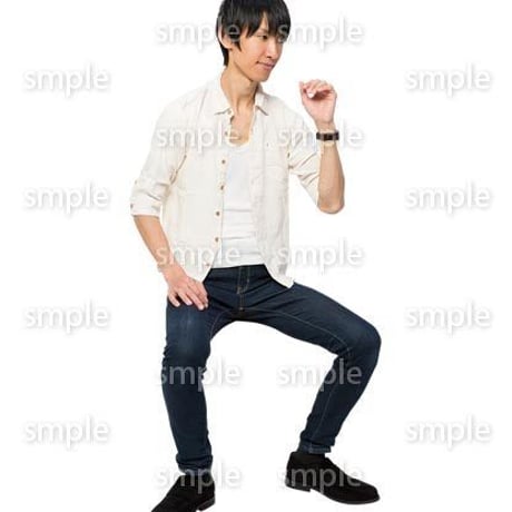 Cutout People　座る　男性　LL_351